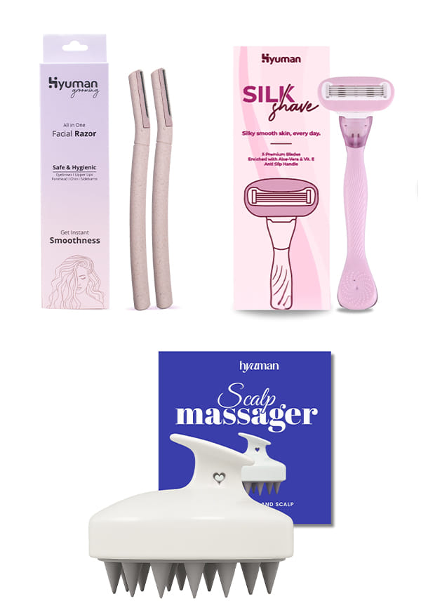 Face Razor + SilkShave Razor + Scalp Massager