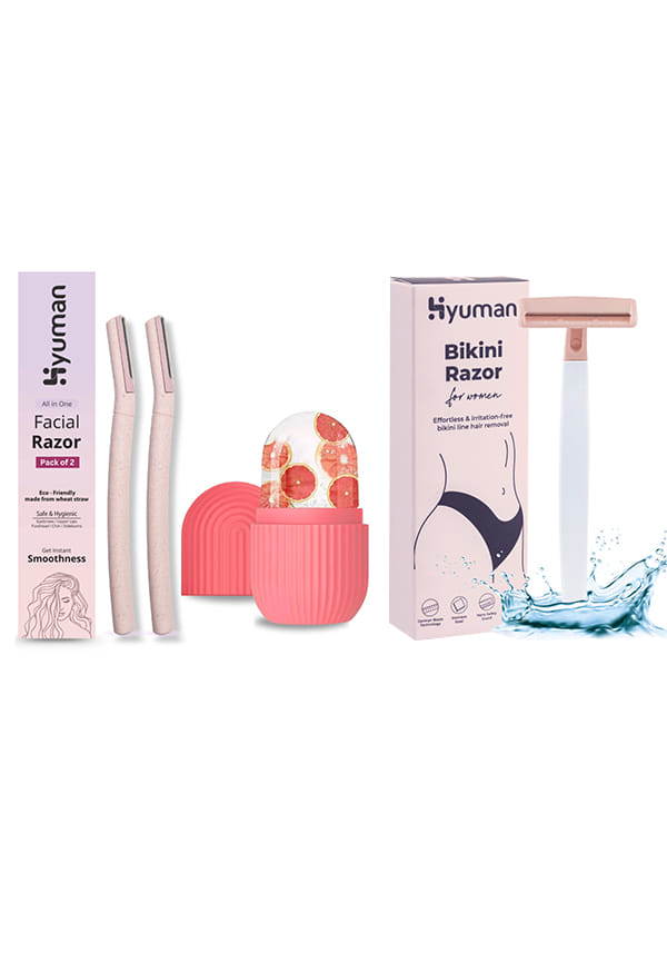 Face Razor + Ice Roller + Bikini Razor