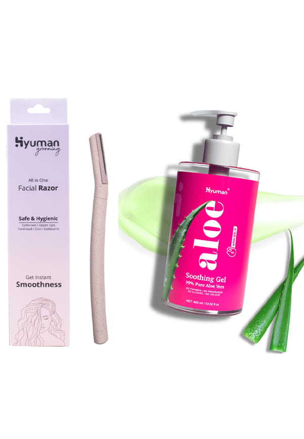 Grooming Combo – Face Razors + Aloe Vera Gel