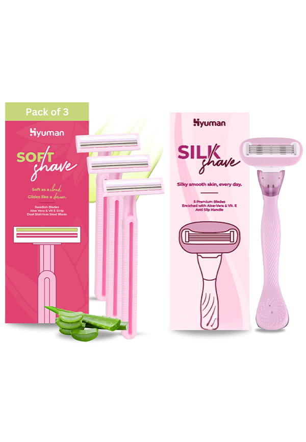 Silkshave + Softshave Razor Pack of 3, Women