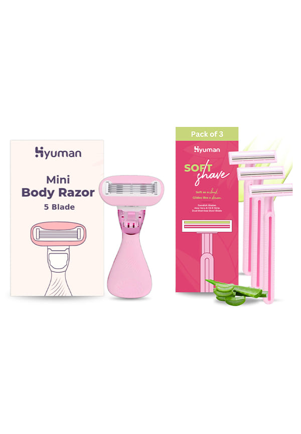 Mini Body Razor + Softshave Razor Pack of 3, Women