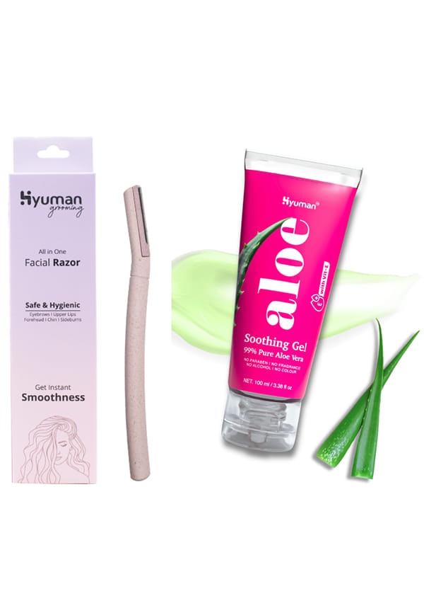 Grooming Combo – Face Razor + Aloevera Gel