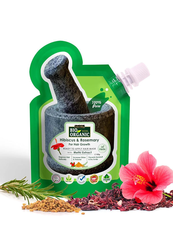 Bio Organic Hair Growth Mask with Hibiscus, Rosemary