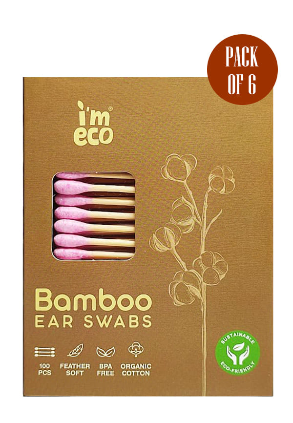 Natural Bamboo Cotton Buds | 100 Soft Double-Tip Ear Swabs Natural Bamboo Cotton Buds | 100 Soft Double-Tip Ear Swabs