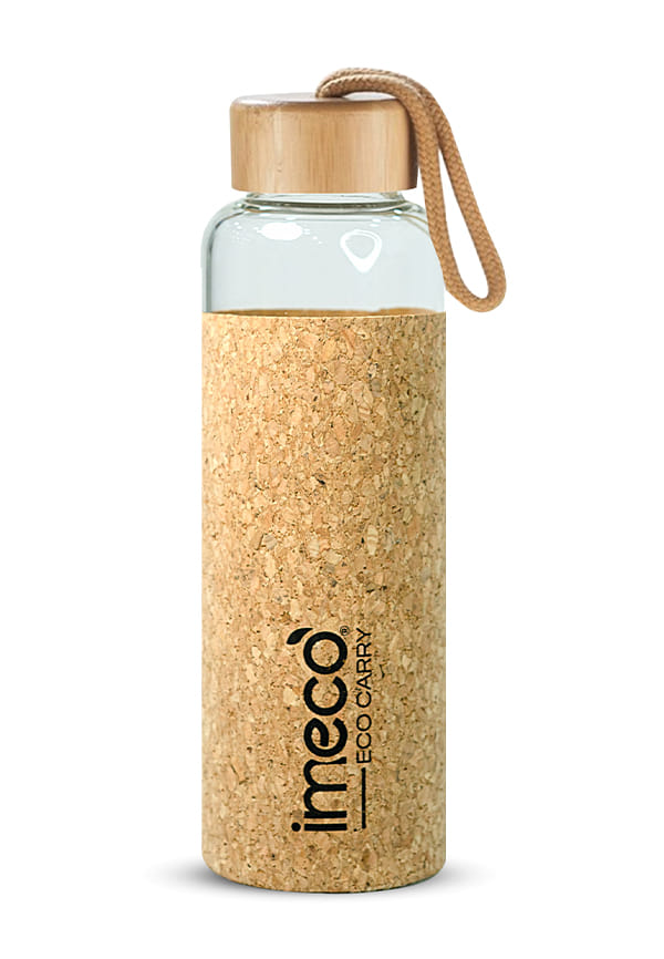 ECO CARRY Borosilicated Glass Water Bottle with Cork Sleeve Cover