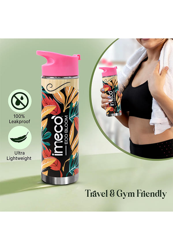Printed Bamboo Bottle- Leak & Rust Proof - Double-Wall Vacuum Insulated – thumbnail 4