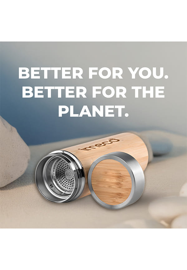 ECO-POUR Flat Head Bamboo Bottle with Stainless Steel Lid – thumbnail 4