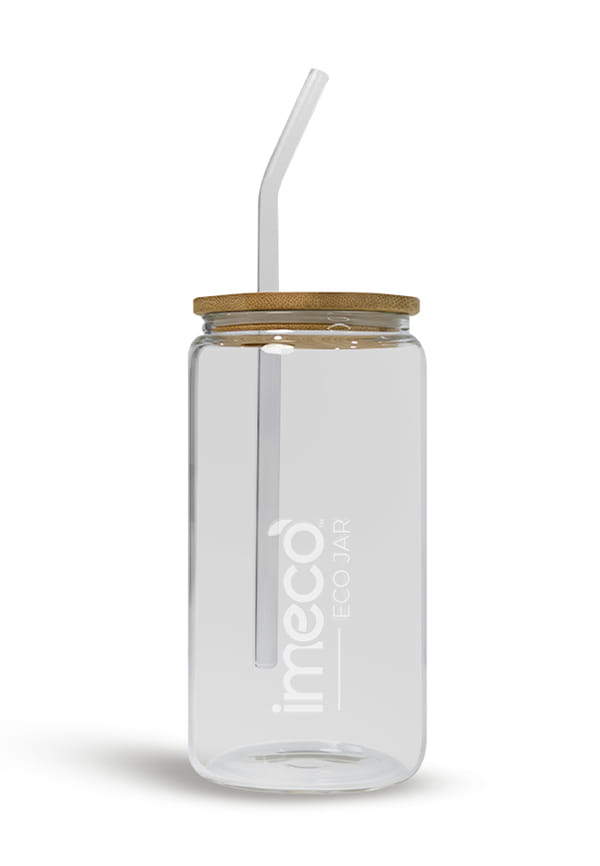 ECO JAR Glass Sipper with Bamboo Lid – Lightweight & Borosilicate Glass