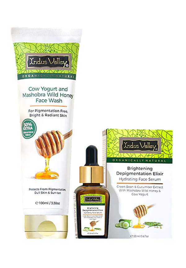 Cow Yogurt Organic Face Wash and Hydrating Face Brightening Serum Combo