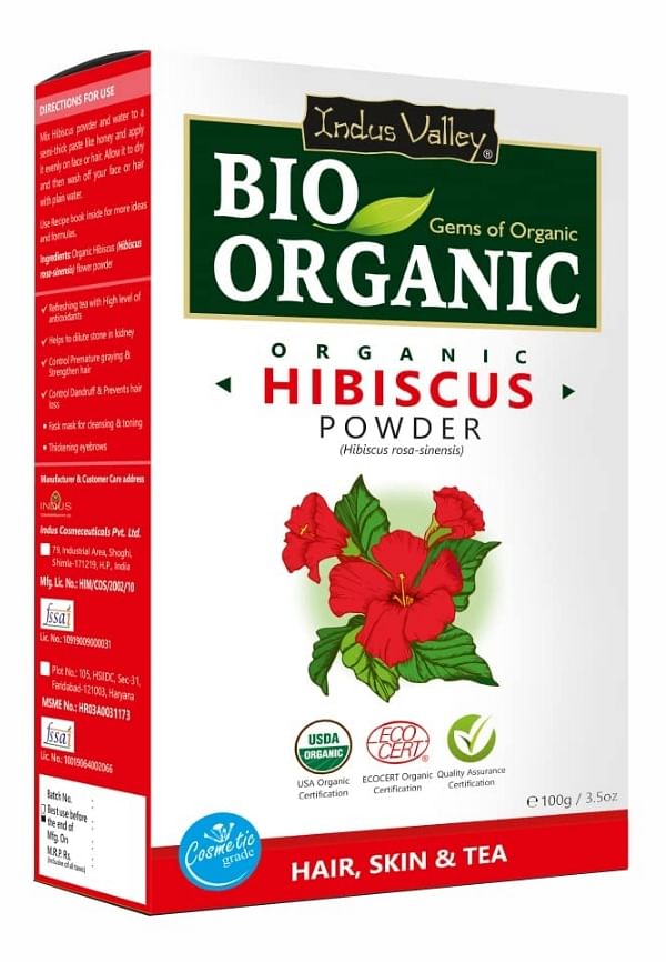 Bio Organic Hibiscus Flower Powder for Face Pack and Hair Mask
