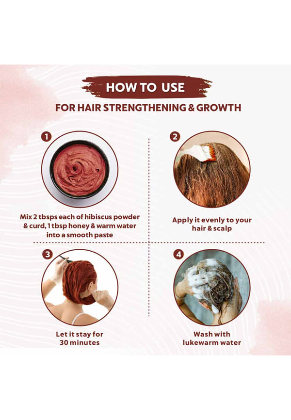 Bio Organic Hibiscus Flower Powder for Face Pack and Hair Mask – thumbnail 4