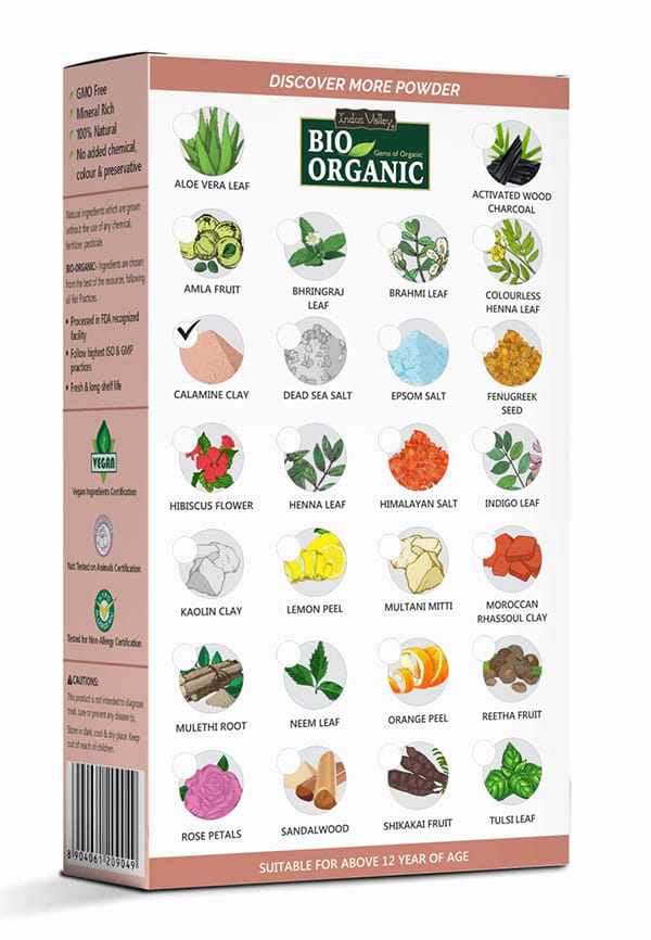 Bio Organic 100% Natural Calamine Clay Powder – thumbnail 2