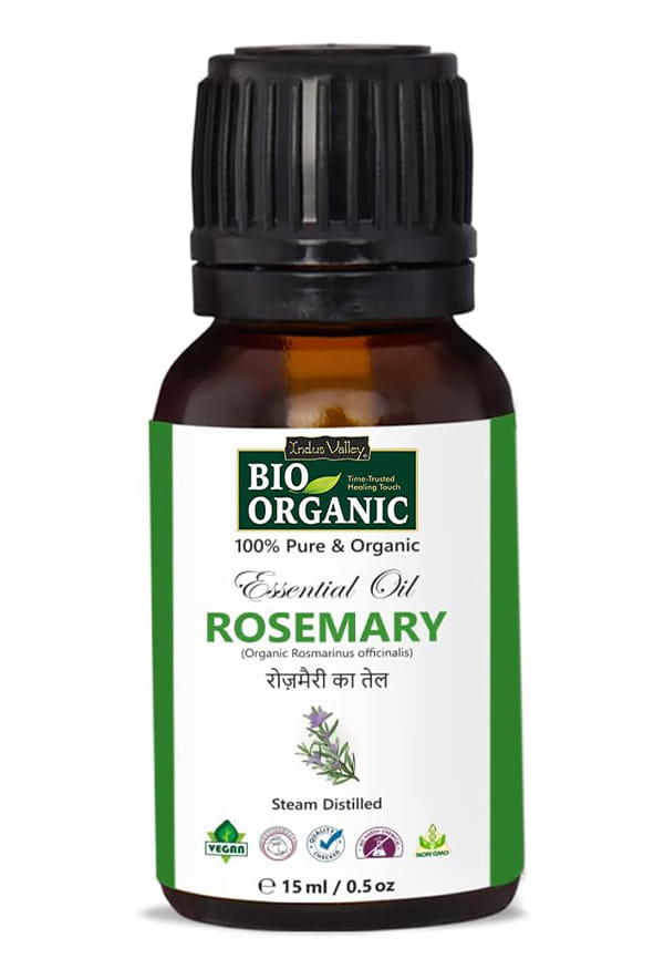 100% Pure Natural & Organic, Undiluted Rosemary Essential Oil with Glass Dropper for Skin, Hair Care, Hair Growth