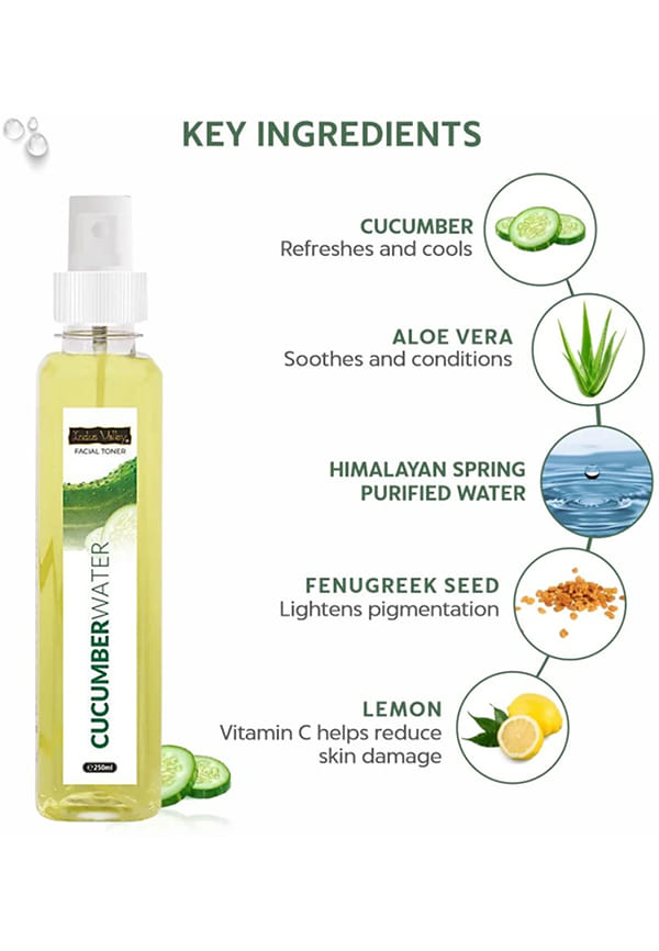 Organic Ayurveda Fresh Aloe Vera & Cucumber Water Pore Tightening, Hydrating Skin Toner – thumbnail 4