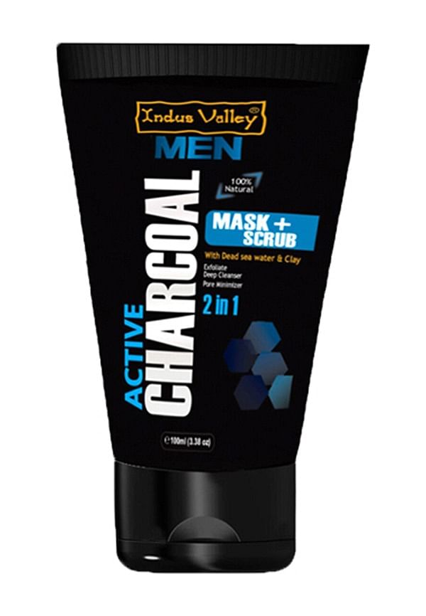 2-in-1 Men Active Charcoal Face Mask & Scrub