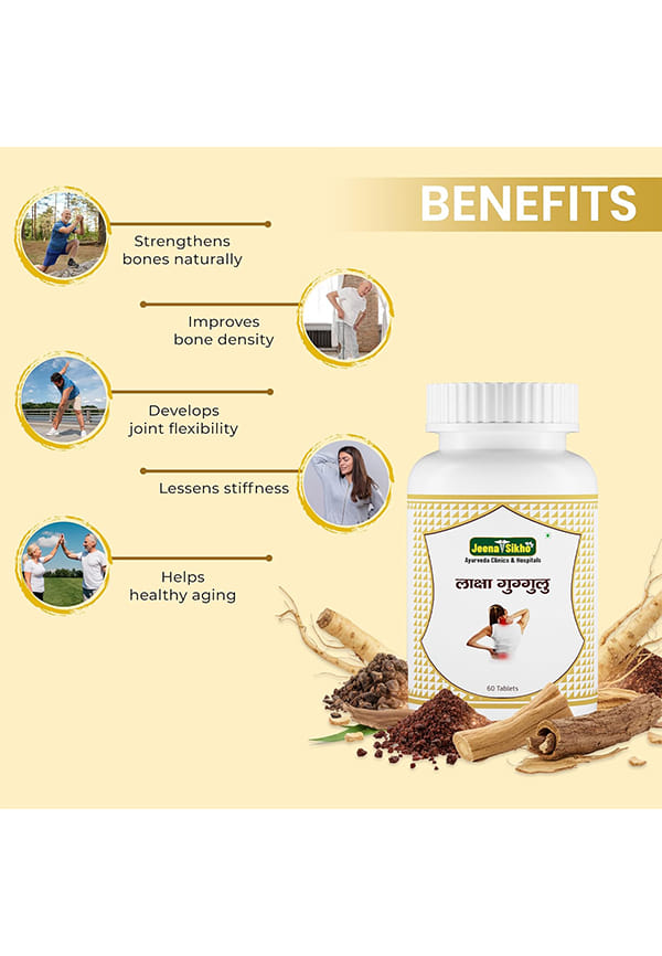 Laksha Guggulu | Bone Health & Joint Support | Ayurvedic Calcium Tablets for Women & Men | Supplement For Strong Bones | Osteoporosis Supplement | Bone Health Supplements, 60 Tablets – thumbnail 3