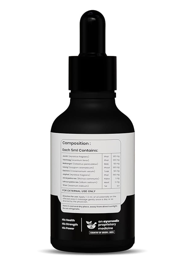 Shuddhi Paurush Oil | Oil for Men | Natural Actives | Natural & Safe | Ayurvedic Massage Oil for Strength, Stamina & Recovery | Improves Performance, 30ml – thumbnail 2