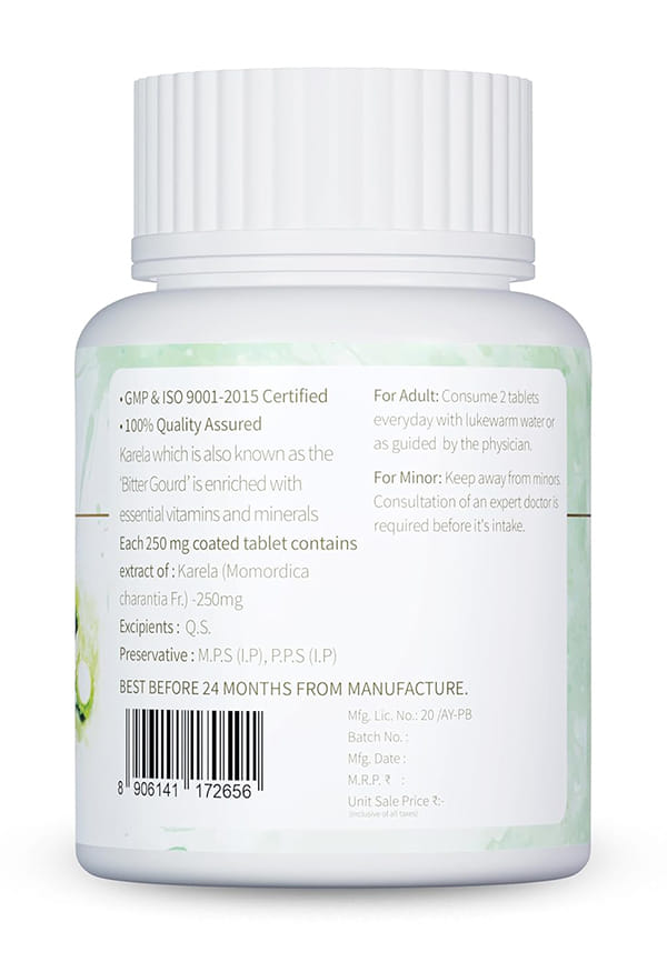 Karela Tablet | Skin Wellness & Immunity Supplement | Naturally Formulated With Karela Extracts | Natural Multivitamin For Body Detox, 60 Tablets, Pack of 2 – thumbnail 2
