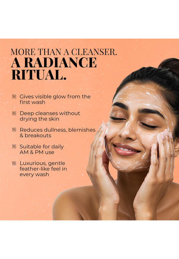 Just Herbs Radiant Glow Face Wash with Mandarin & Saffron – thumbnail 3