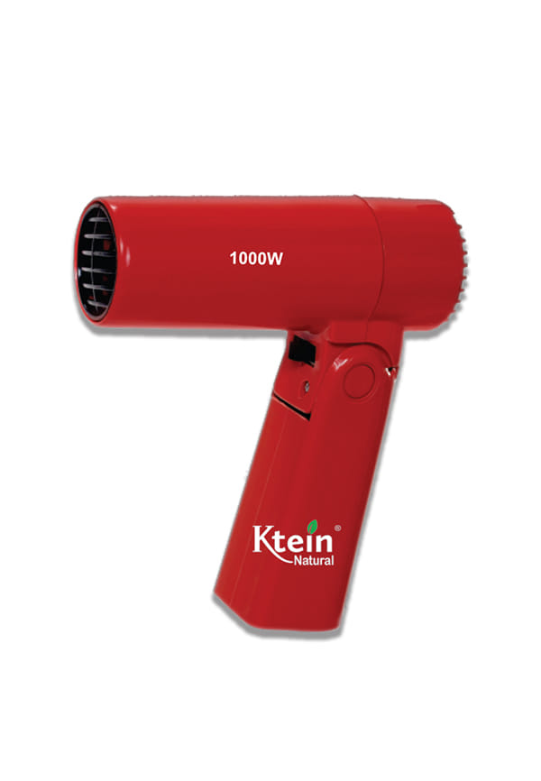 Mini Hair Dryer with Concentrator Nozzle, Dual Function Switch, and Hanging Loop Free Standing Dryer Holder