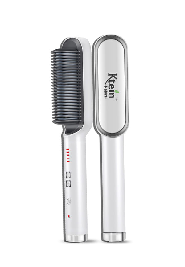 Hair Straightener Brush - Anti-Scalding, Fast Heating, Adjustable Temperature Free Standing Dryer Holder