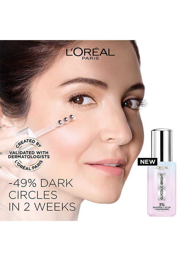 L'Oreal Paris Glycolic Bright Dark Circle Eye Serum 3% – thumbnail 2