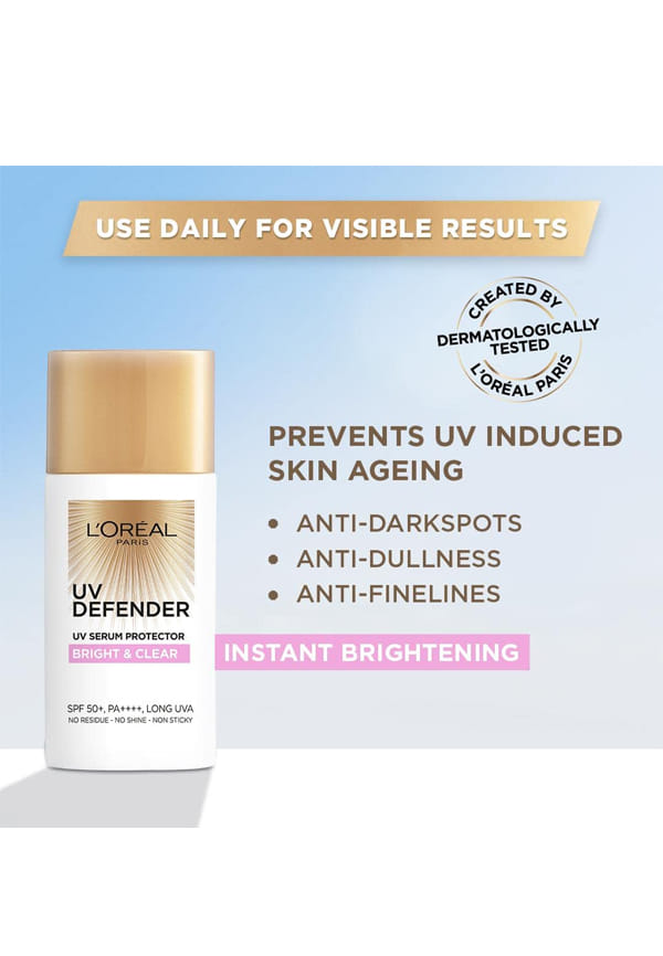 UV Defender Serum Protector Sunscreen SPF 50 PA+++, Bright & Clear – thumbnail 2