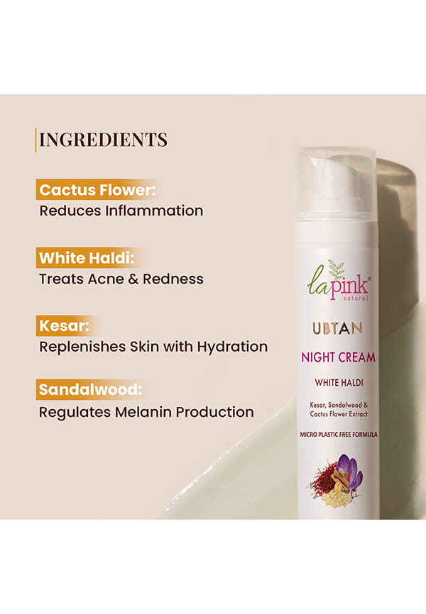 Ubtan White Haldi Night Cream With Saffron for Tan Removal – thumbnail 3