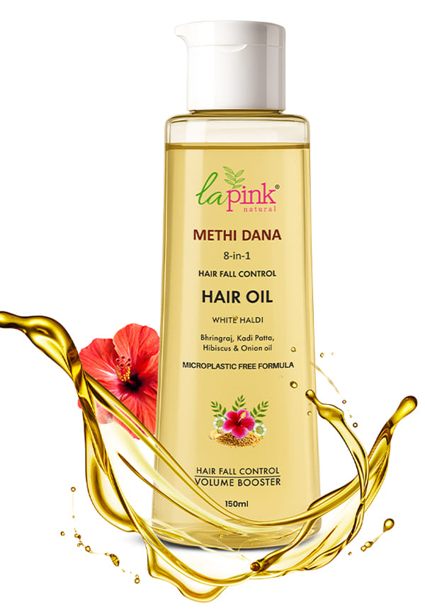 Methi Dana 8-in-1 Hair Oil with White Haldi for Hair Fall Control