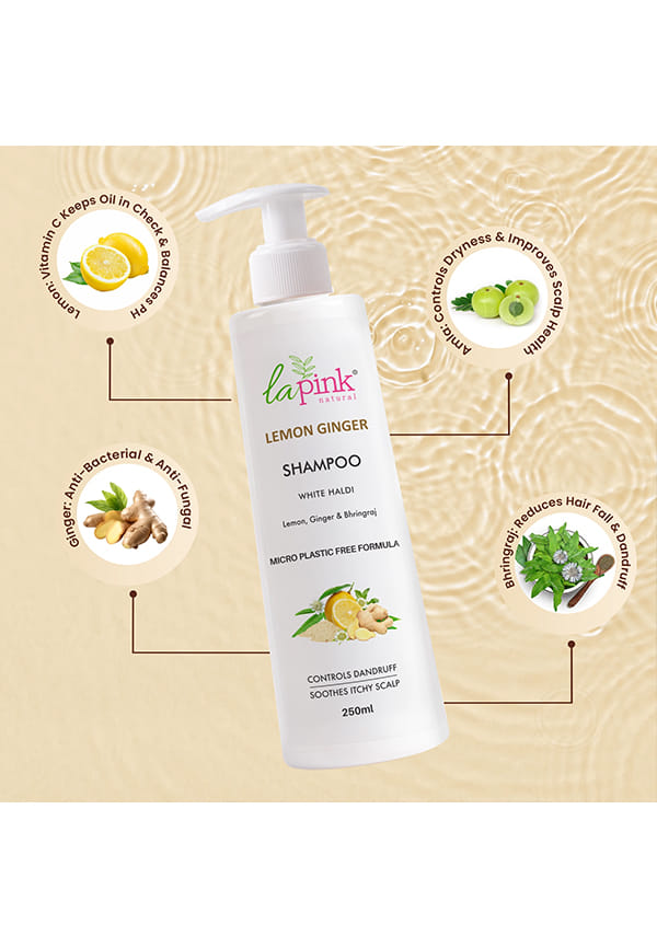 Lemon Ginger Shampoo with White Haldi to Control Dandruff & Soothe Itchy Scalp – thumbnail 3