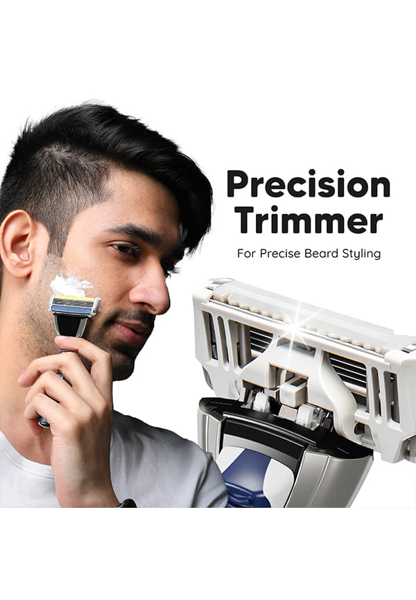 LetsShave Pro 6 Plus Razor for Men | 2 Cartridges, 1 Handle, Protective Cap | World's First 6-Blade Shaver with Precision Back Edge | Argan Oil & Aloe Moisture Strip | Smooth Shave Kit – thumbnail 3