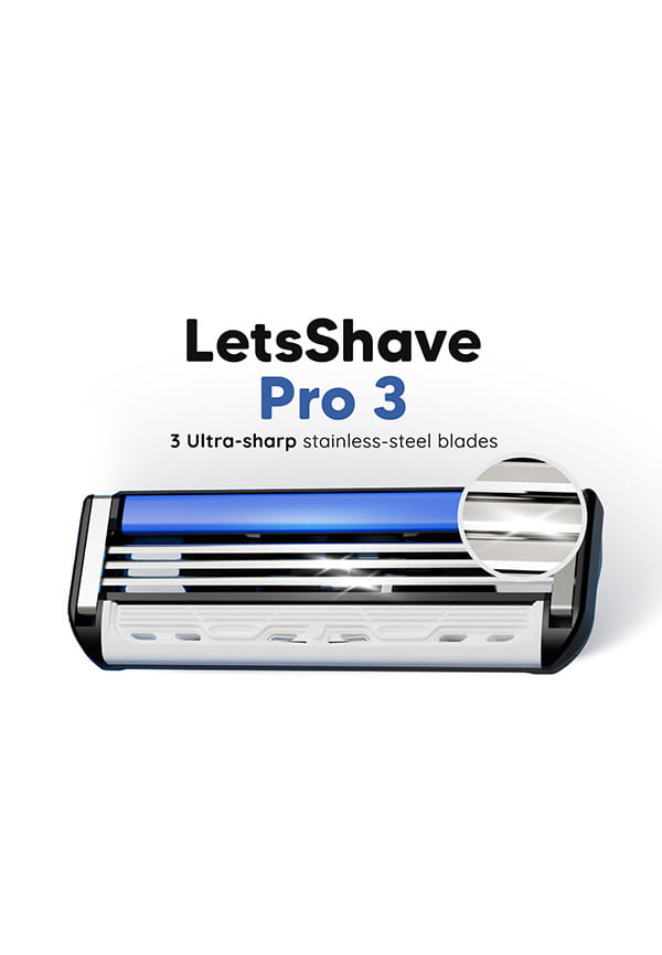 LetsShave 7-Month Shave Pack with World's First and Only 7 Blade Razor | Shaving Kit with (1) Razor Handle + (2) Pro 7 Max + (2) Pro 6 + (2) Pro 3 Blades + Transparent Shave Gel (15ml) + After Shave Balm (30ml) + Travel Cap – thumbnail 4