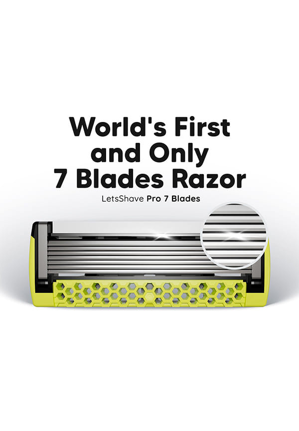 LetsShave 7-Month Shave Pack with World's First and Only 7 Blade Razor | Shaving Kit with (1) Razor Handle + (2) Pro 7 Max + (2) Pro 6 + (2) Pro 3 Blades + Transparent Shave Gel (15ml) + After Shave Balm (30ml) + Travel Cap – thumbnail 5