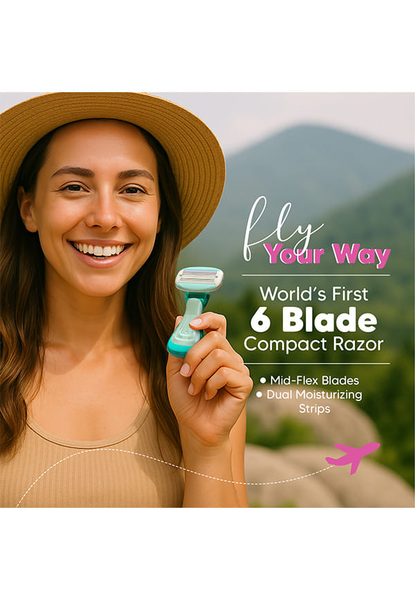 LetsShave Evior Flyy Shaving Razor Value Set For Women, 2 Blades + 1 Handle, Open Flow Cartridge, Dual Moisture Bar & Micro Comb Guard Bar, Razor For Women – thumbnail 3