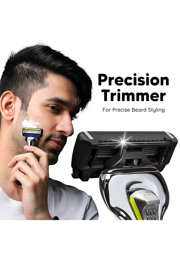 LetsShave Pro 6 Advance Manual Shaving Razor Blades Refills (Cartridge), Pack of 2, World's First 6-Blade & Precison Back Blade with Argan Oil & Aloe Vera Infused Moisture Bar, Blades for Men – thumbnail 3