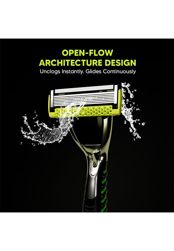 LetsShave Pro 7 Max Razor Value Set for Men (1 Handle + 4 Blades ) | World's First & Only 7-Blade Razor for Men | Honeycomb Guard, Open Flow Design & Nature Infused Lubrication Strip | With Travel Cap – thumbnail 6