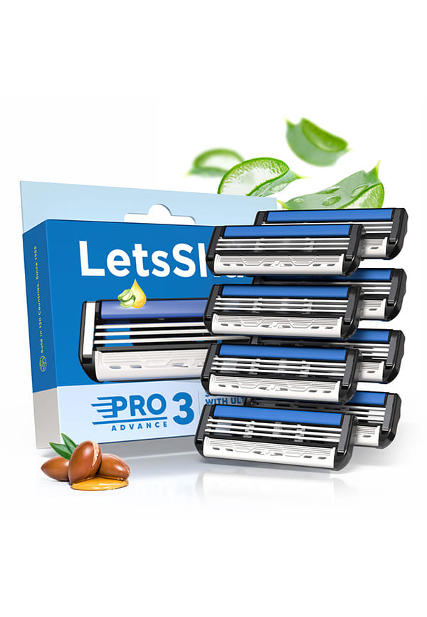 LetsShave Pro 3 Advance Shaving Razor Blades Refill (Cartridges), Pack of 8, World's First 3 Blade with Rubber Guard & Open Flow Architecture, Blades for Men – thumbnail 7