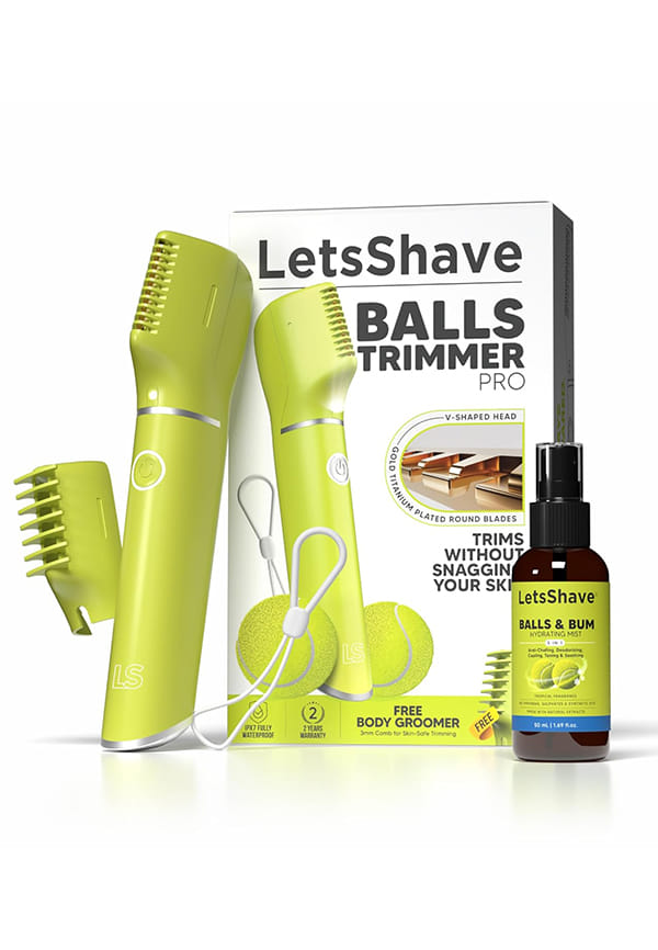 LetsShave Trimmer for Men Private Parts, Skin Safe 'R' Blades + 1 Groin Area Mist, 90 Min Runtime & Water Proof, Pubic Hair Remover for Man, Body Groomer, Groin Trimmer Pro