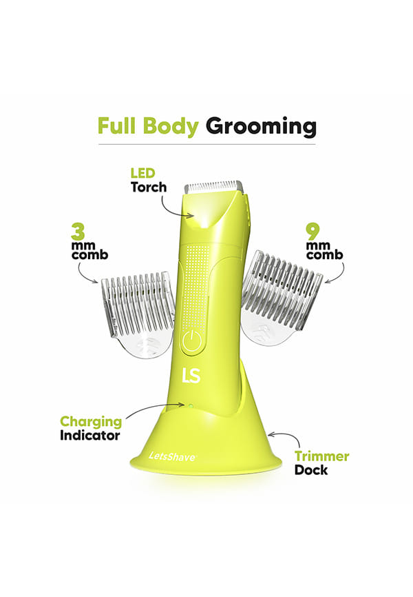 LetsShave Trimmer Men for Private Parts + 1 Groin Area Mist 50ml | Waterproof Body Groomer with Skin-Safe Ceramic Blades | LED Spotlight | Groin Trimmer, Body Trimmer for Man, Body Groomer for Men – thumbnail 4