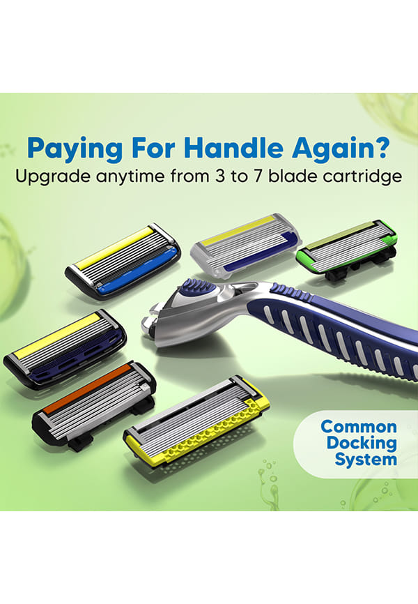 Pro 6 Maxxx Razor Refills for Men – world's 1st 6 blade razor system | Pack of 4 Cartridges | Precision Back Blade | Fits Pro 4/5/6/7 – thumbnail 4