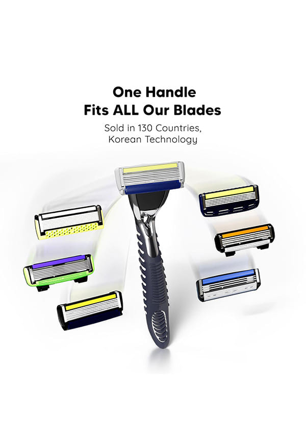 LetsShave Pro 5 Plus Manual Shaving Razor Blades Refills (Cartridge), Pack of 12, World's First Curved Blade with Vitamin E & Argan Oil Lubricating Strip, Blades for Men – thumbnail 2