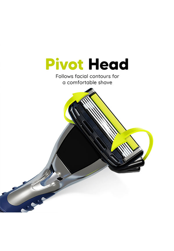 LetsShave Pro 5 Plus Manual Shaving Razor Blades Refills (Cartridge), Pack of 12, World's First Curved Blade with Vitamin E & Argan Oil Lubricating Strip, Blades for Men – thumbnail 8