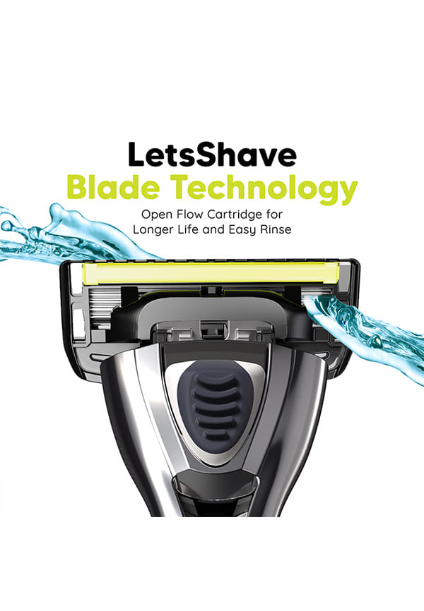 LetsShave Pro 5 Plus Manual Shaving Razor Blades Refills (Cartridge), Pack of 12, World's First Curved Blade with Vitamin E & Argan Oil Lubricating Strip, Blades for Men – thumbnail 9