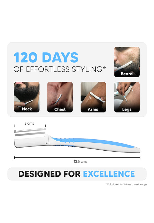 LetsShave Pro Styler for Men Beard, Reusable, Pack of 6, +1 Transparent Shave Gel 15ml, Beard Shaper, Multi Grooming, Face Razor for Men, Beard Pen Styler, 120 Days of Styling – thumbnail 5