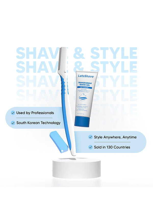 LetsShave Pro Styler for Men Beard, Reusable, Pack of 6, +1 Transparent Shave Gel 15ml, Beard Shaper, Multi Grooming, Face Razor for Men, Beard Pen Styler, 120 Days of Styling – thumbnail 6