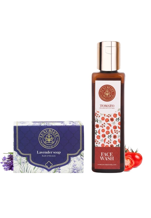 Lavender Handmade Soap and Tomato Face Wash Cleanser