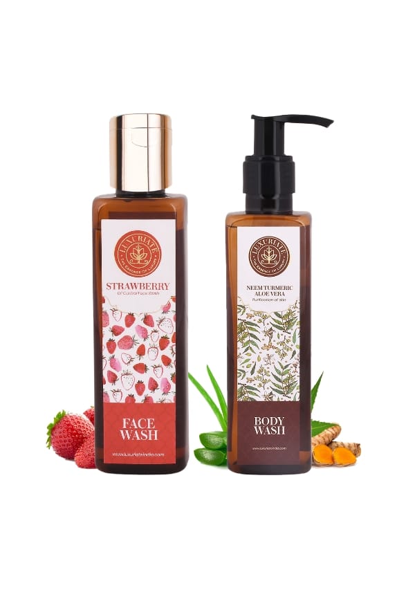 Rejuvenation Strawberry Face Wash Cleanser and Neem Turmeric Aloe Vera Body Wash