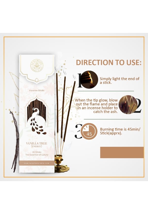 Vanilla Fragrance Natural and Non-Toxic Incense Sticks – thumbnail 2