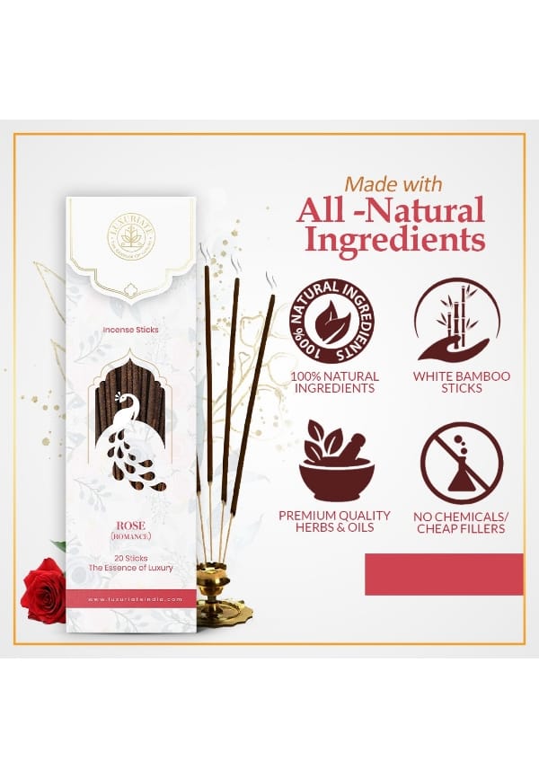 Rose Ayurvedic,Organic,Natural and Non-Toxic Incense Sticks – thumbnail 4
