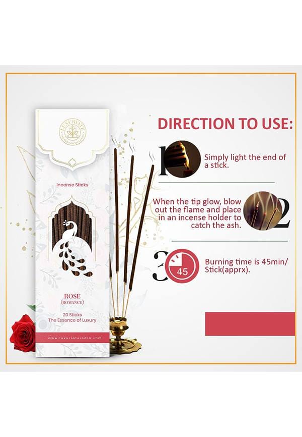 Rose Ayurvedic,Organic,Natural and Non-Toxic Incense Sticks- – thumbnail 2